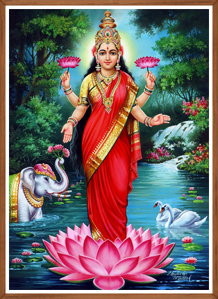 Divine Goddess Lakshmi Wealth & Prosperity Art Print
