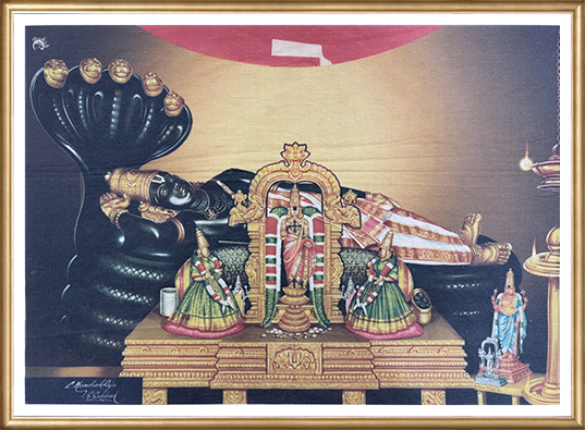 Hindu Temple Divine Darshan Scene | Sacred Religious Ceremony Art