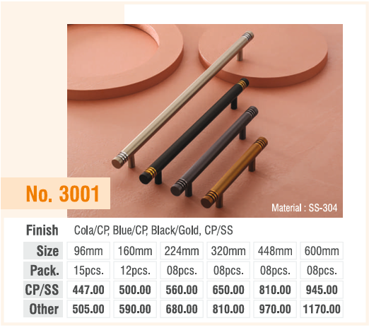 CoA/CP Satin/CP Black/Gold CP/SS Large Cabinet Handle | UPGRADE Hardware